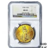 1928 $20 Gold Double Eagle NGC MS65