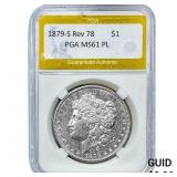 1879-S Rev 78 Morgan Silver Dollar PGA MS61PL
