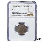 1793 Colonial Spain Silver 1 Real NGC Fine12