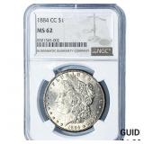 1884-CC Morgan Silver Dollar NGC MS62