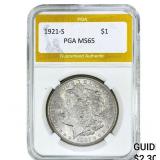 1921-S Morgan Silver Dollar PGA MS65