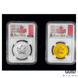 2022 RCM Proof Maple Leaf Set 1oz Gold&1oz Silver