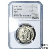 1936-S Bay Bridge Half Dollar NGC MS64