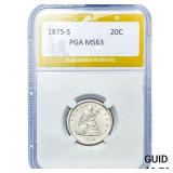1875-S Twenty Cent Piece PGA MS63