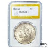 1883-O Morgan Silver Dollar PGA MS64