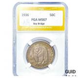 1936 Bay Bridge Half Dollar PGA MS67 Bay Bridge