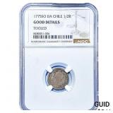 1775 Colonial Spain Silver 1/2 Real NGC G Details