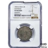1834 Chile Silver 2 Reales NGC VF Details