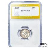 1950 Roosevelt Dime PGA PR68