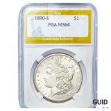 1890-S Morgan Silver Dollar PGA MS64