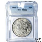 1891-O Morgan Silver Dollar ICG MS61