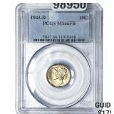 1943-D Mercury Silver Dime PCGS MS66 FB