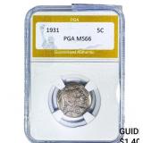 1931 Buffalo Nickel PGA MS66
