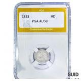 1853 Seated Liberty Half Dime PGA AU58
