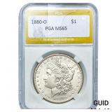 1880-O Morgan Silver Dollar PGA MS65