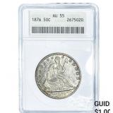 1876 Seated Liberty Half Dollar ANACS AU55