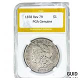 1878 Rev 79 Morgan Silver Dollar PGA Genuine