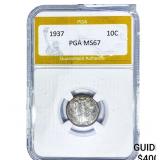 1937 Mercury Silver Dime PGA MS67