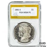 1881-S Morgan Silver Dollar PGA MS64PL
