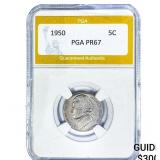1950 Jefferson Nickel PGA PR67