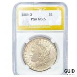 1884-O Morgan Silver Dollar PGA MS65
