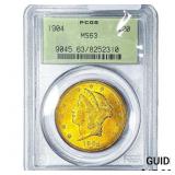 1904 $20 Gold Double Eagle PCGS MS63