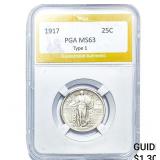 1917 Standing Liberty Quarter PGA MS63 Type 1