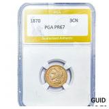 1870 Nickel Three Cent PGA PR67