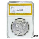 1926 Silver Peace Dollar PGA MS66