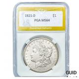 1921-D Morgan Silver Dollar PGA MS64