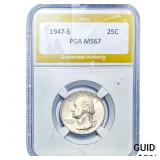 1947-S Washington Silver Quarter PGA MS67