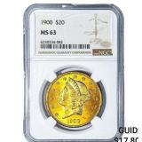 1900 $20 Gold Double Eagle NGC MS63
