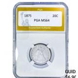 1875 Twenty Cent Piece PGA MS64