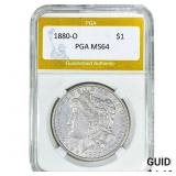 1880-O Morgan Silver Dollar PGA MS64