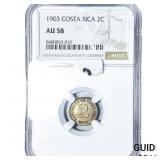 1903 Costa Rica Silver 2 Centavos NGC AU58