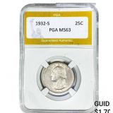 1932-S Washington Silver Quarter PGA MS63