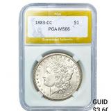 1883-CC Morgan Silver Dollar PGA MS66