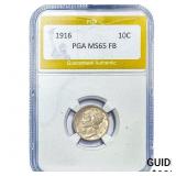 1916 Mercury Silver Dime PGA MS65FB
