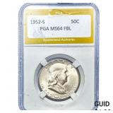1952-S Franklin Half Dollar PGA MS64FBL