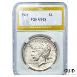 1921 Silver Peace Dollar PGA MS65