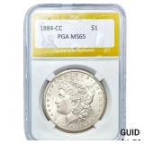 1884-CC Morgan Silver Dollar PGA MS65