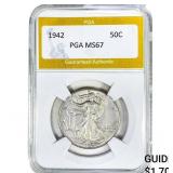 1942 Walking Liberty Half Dollar PGA MS67