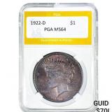 1922-D Silver Peace Dollar PGA MS64