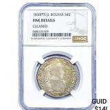 1830-PTS Bolivia Silver 4 Soles NGC Fine Details