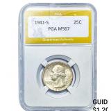 1941-S Washington Silver Quarter PGA MS67
