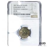 1857 Bolivia  President Cordova Silver Medal NGC X