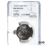 1933-SO Chile Silver 1 Peso NGC UNC Details