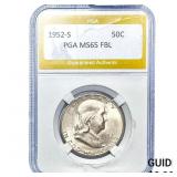 1952-S Franklin Half Dollar PGA MS65FBL