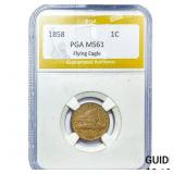 1858 Flying Eagle Cent PGA MS61 Flying Eagle
