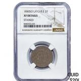 1850 Chile Silver 2 Reales NGC XF Details